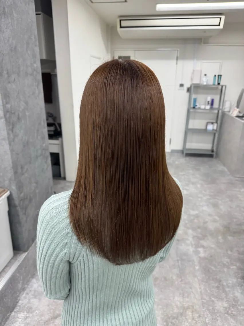 セミロング 髪質改善 トリートメント 酸熱トリートメント 髪質改善メニュー 長井 美佐子のヘアスタイル