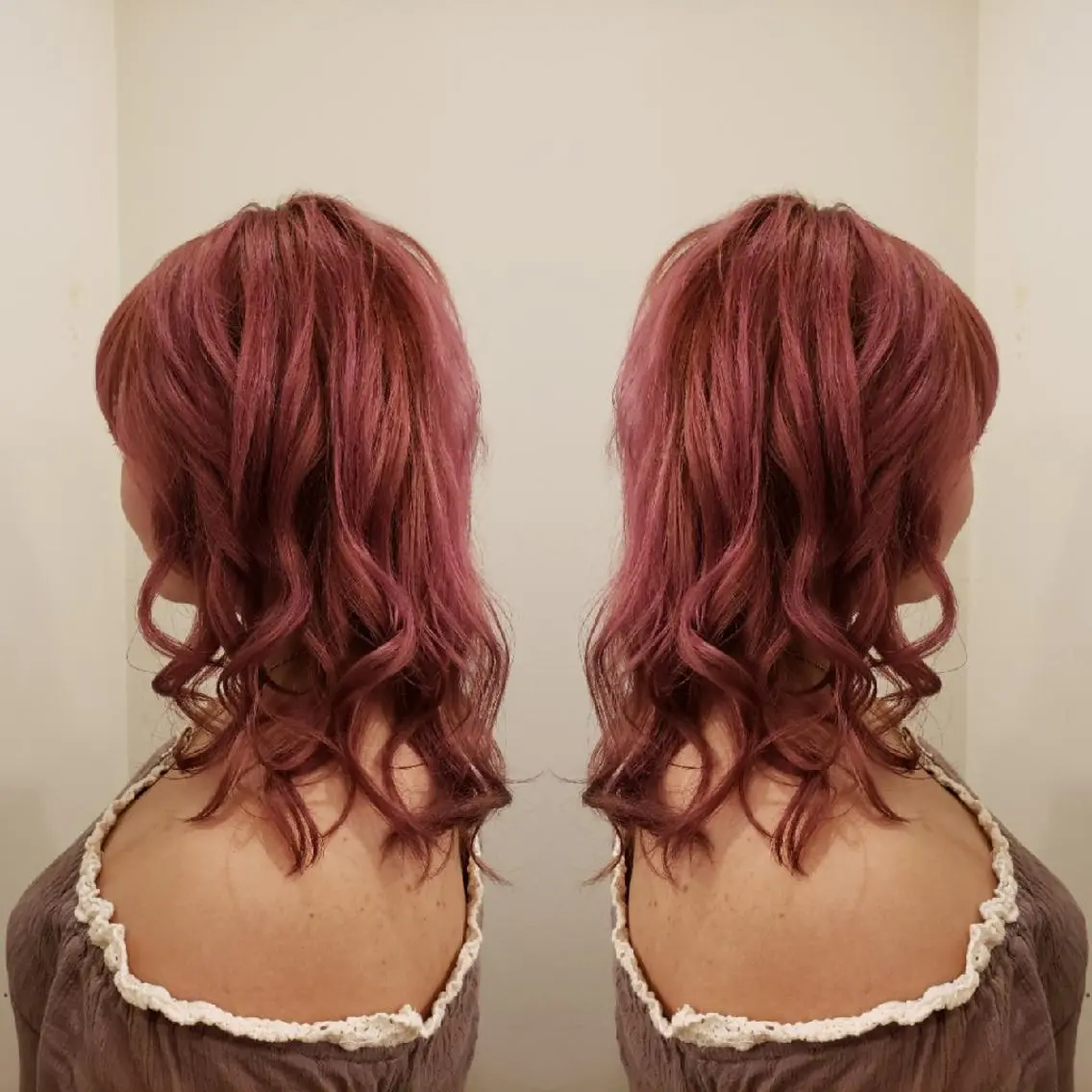 カラー ミディアム ピンクカラー 美谷添（ミヤゾエ） まどか大人ヘアサロンのヘアスタイル