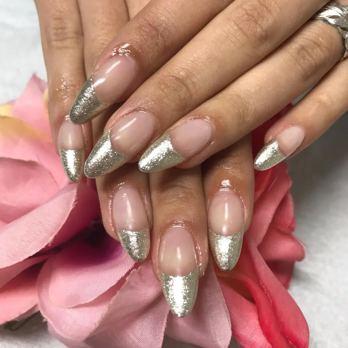 セミロング ネイル フレンチネイル ハンドネイル 《LB》ラブリエ Nail&eyeのマツエク・マツパデザイン