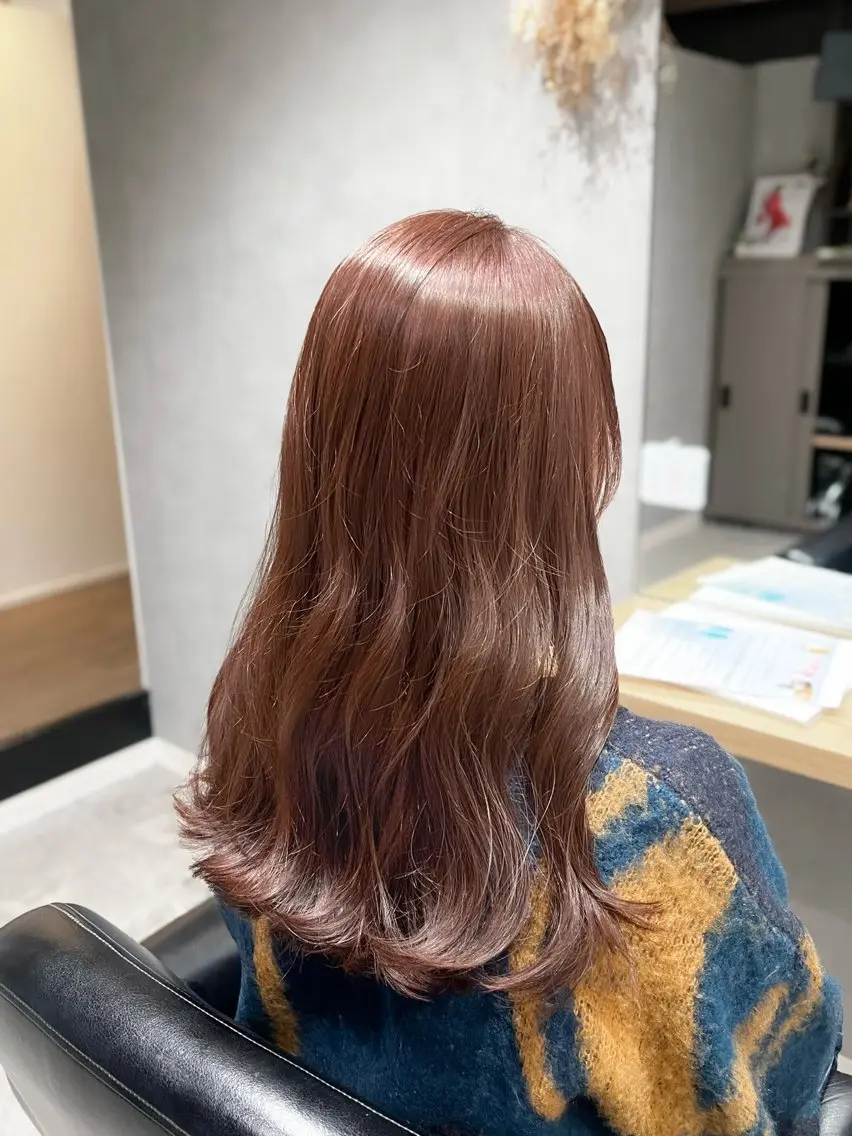セミロング カラー カット ヘアカラー トリートメント 福本 梓のヘアスタイル