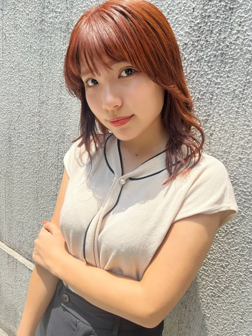 セミロング 顔まわりレイヤー レイヤーカット 田畑 優希のヘアスタイル