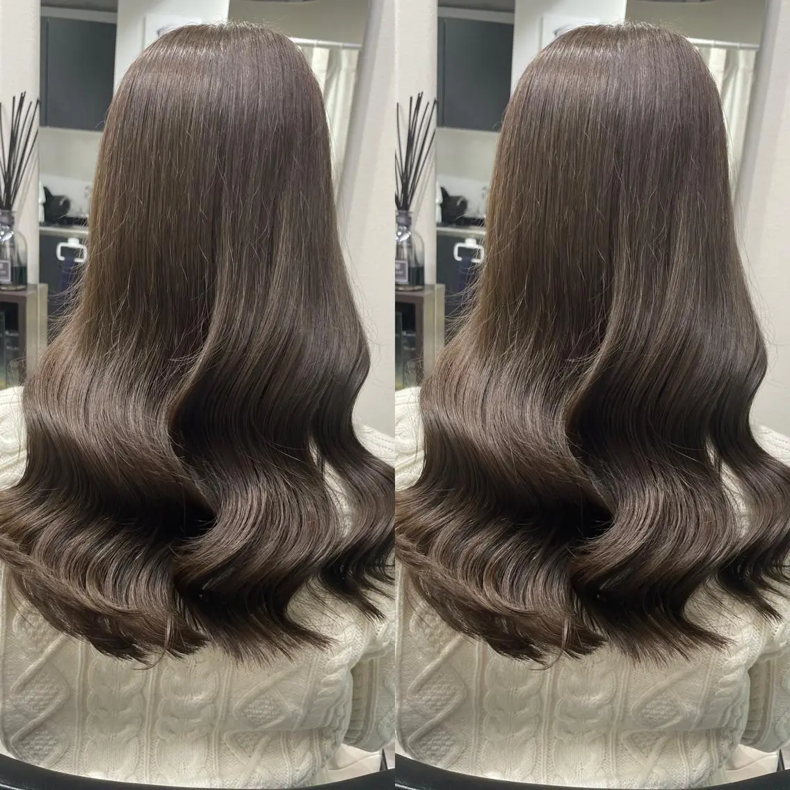 ロング カラー カット ヘアカラー トリートメント 髪質改善will hairdesignのヘアスタイル