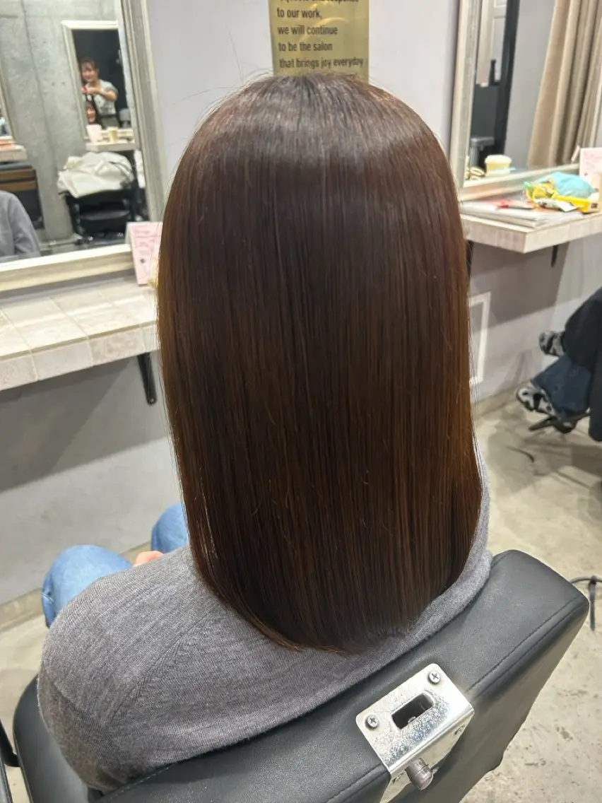 セミロング カラー ヘアカラー 白髪染めモデル 募集🤍ྀི麗央のヘアスタイル