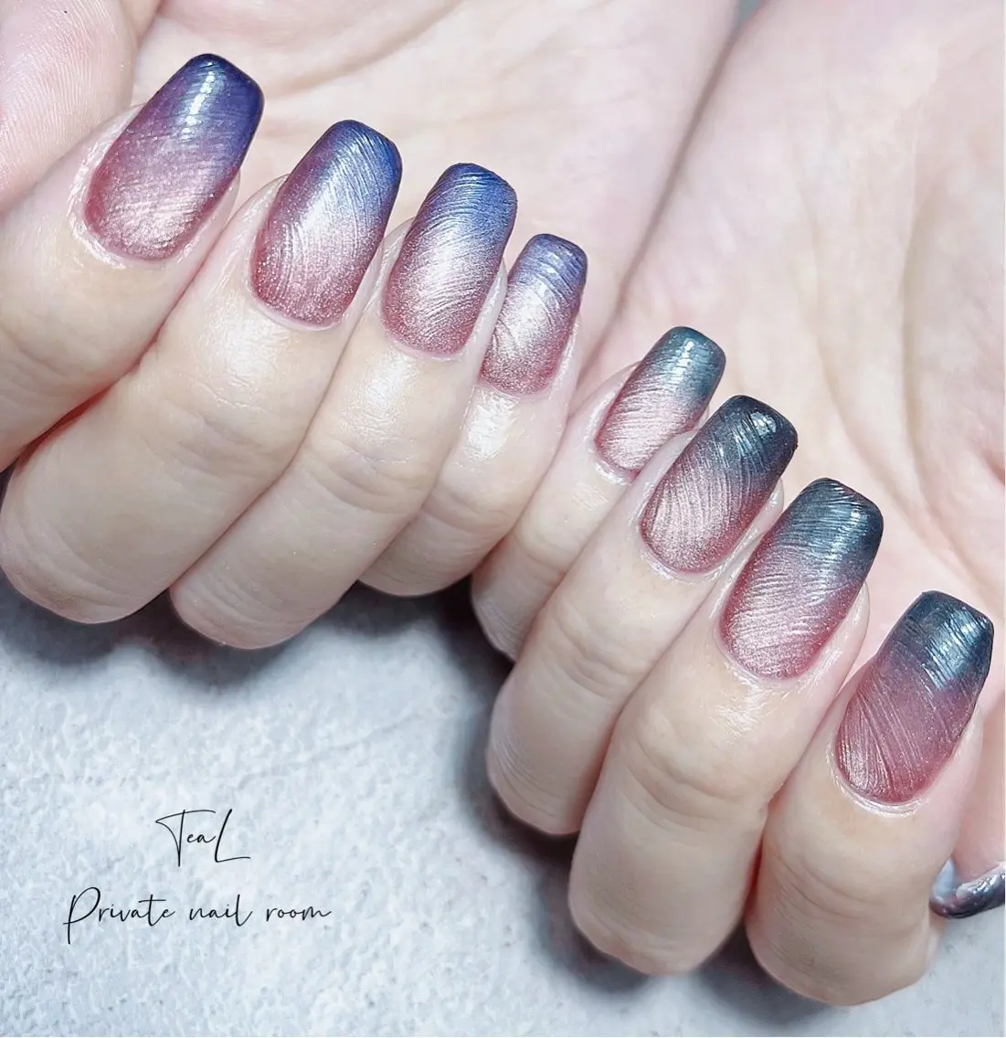ネイル グラデーション マグネットネイル TeaL nailのネイルデザイン