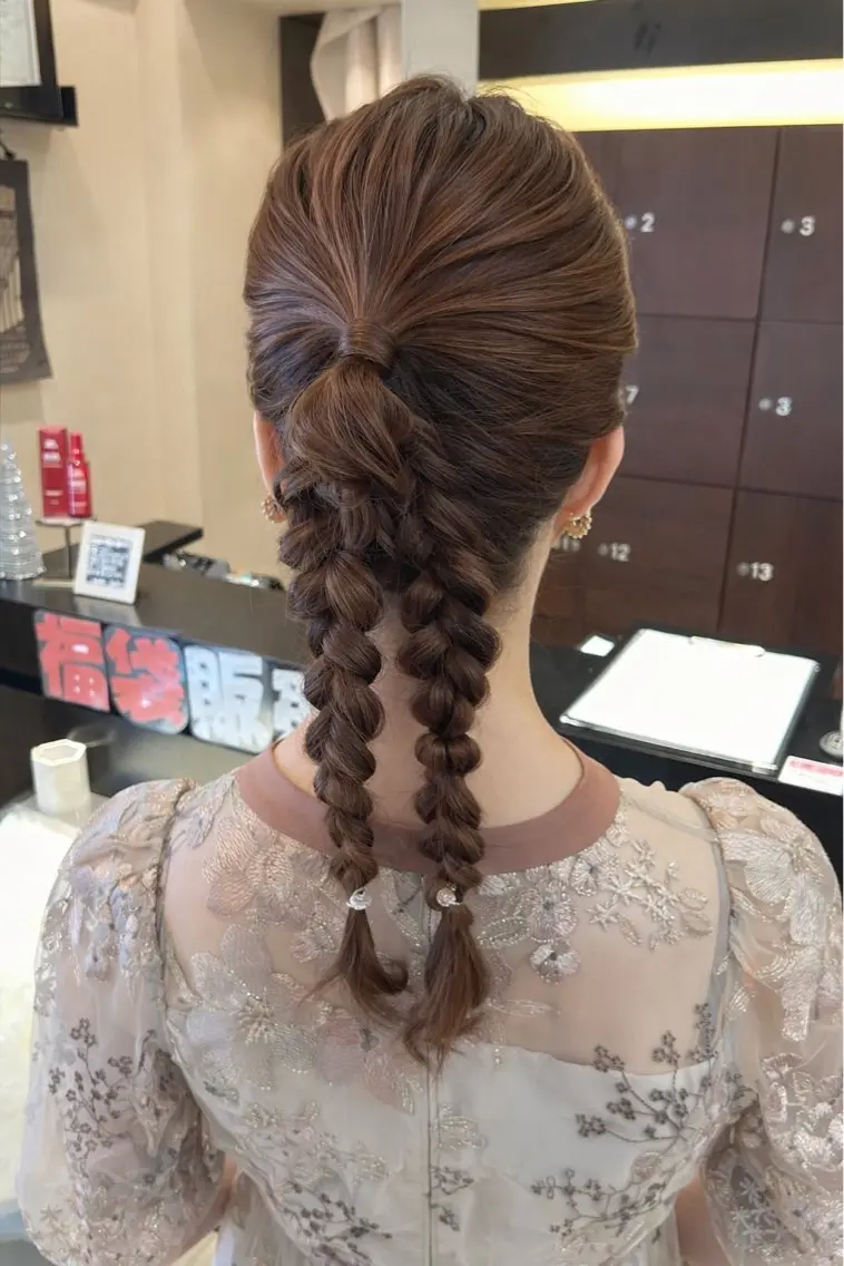 セミロング ヘアアレンジ ヘアセット 今福 星南🌟 大阪/ブリーチ🌟のヘアスタイル