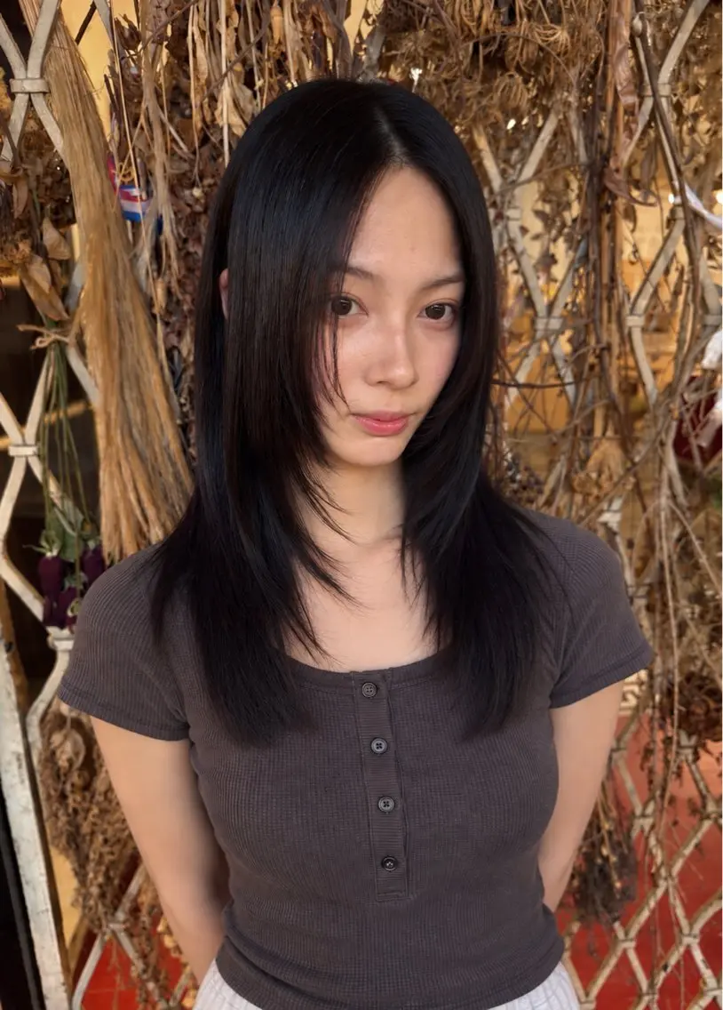 ロング 似合わせ痩せるカット 透明感カラー/たけるのヘアスタイル
