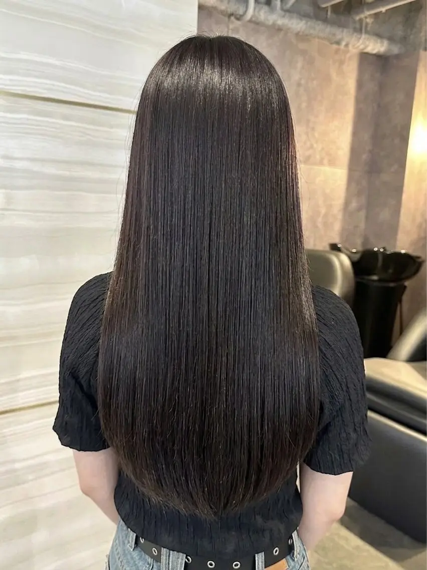 ロング カラー ヘアカラー 🎀🎶はがりな ワンカラー💝のヘアスタイル
