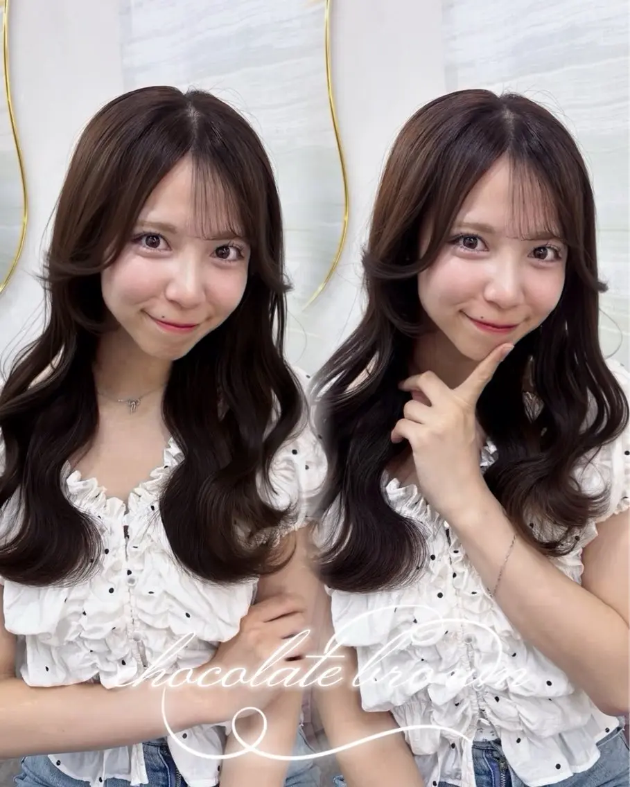 ロング カラー あみ/暗髪オリ ーブ特化🍃髪質改善のヘアスタイル