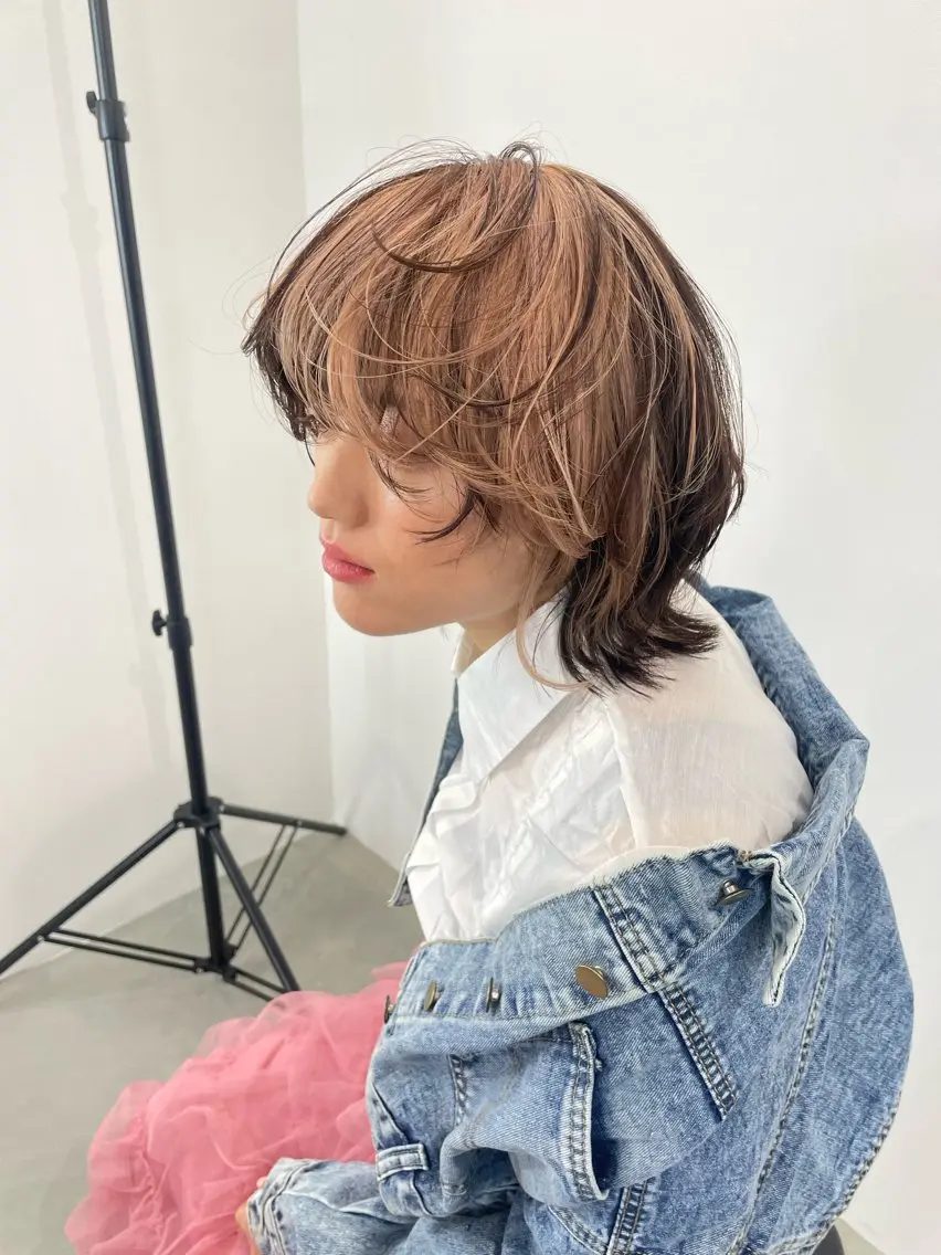 ミディアム カラー ベージュカラー ブリーチ ピンクカラー ピンクベージュ shiba tomomiのヘアスタイル