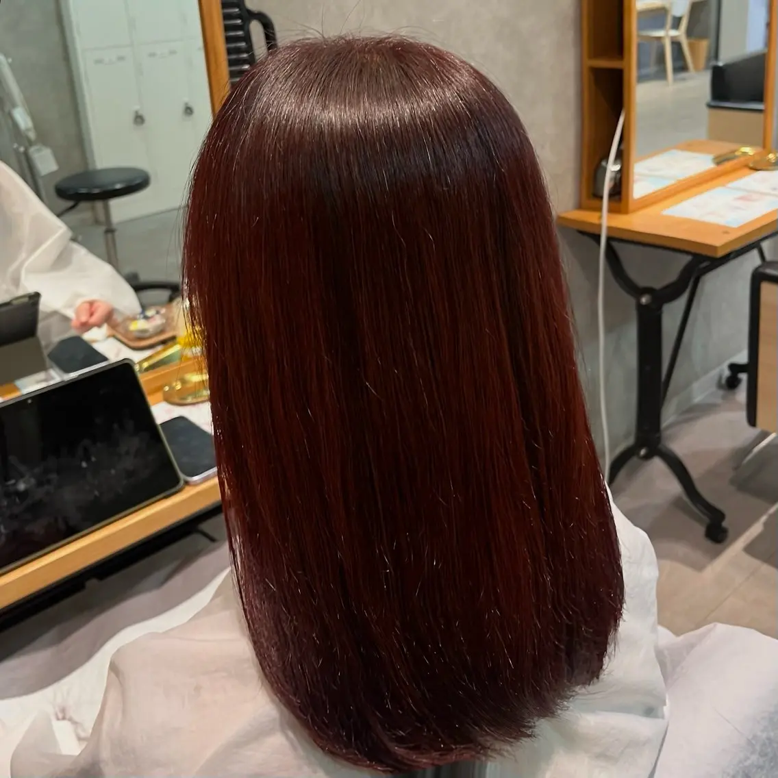 セミロング カラー レッドカラー カット ヘアカラー 芦屋/髪質改善/美髪 矯正/縮毛矯正/野沢のヘアスタイル