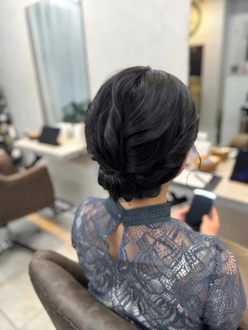 ミディアム ヘアアレンジ ボブ 伊藤 栄子のヘアスタイル
