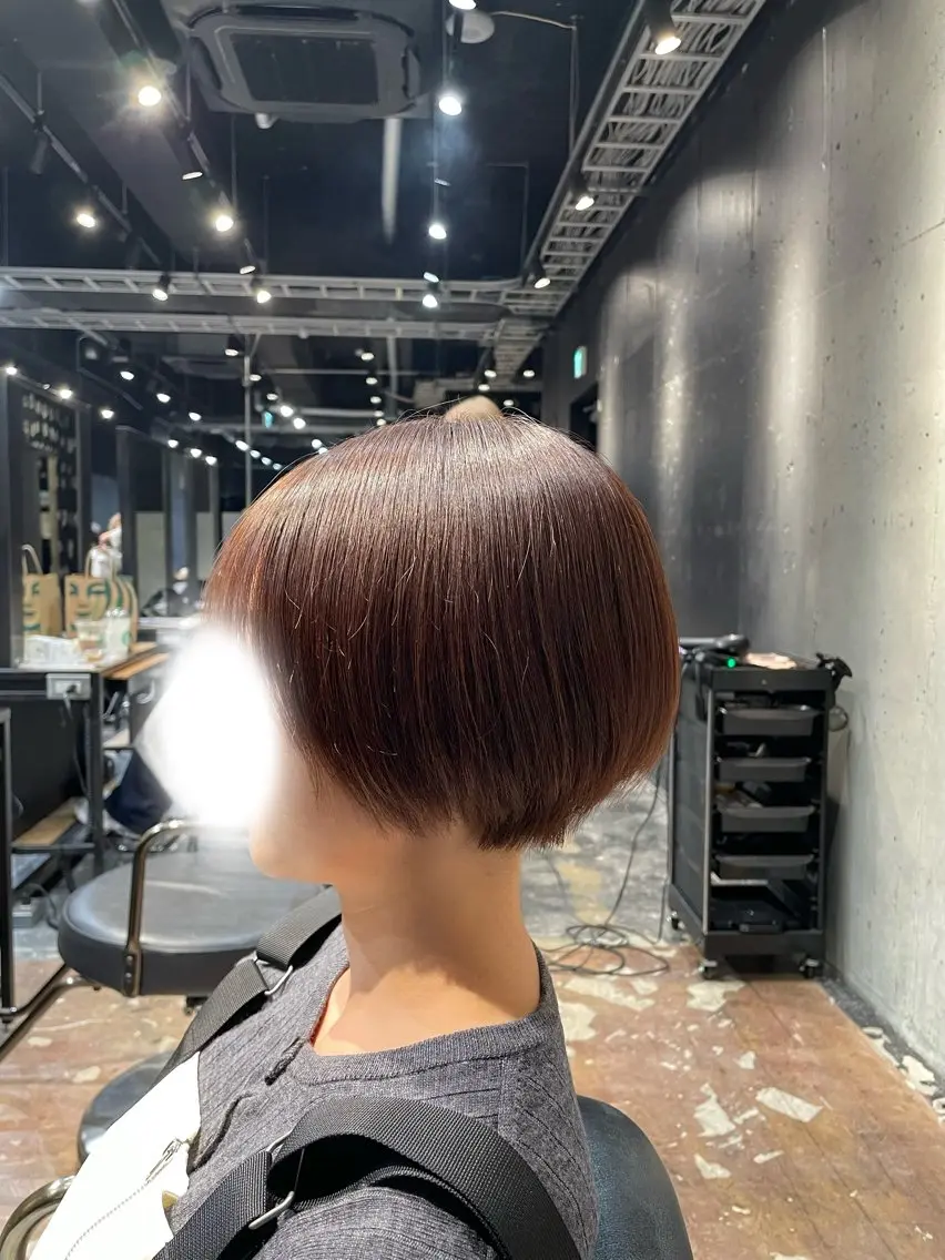 ショート 曲がる縮毛矯正/ブリ ーチカラー/安松龍一のヘアスタイル
