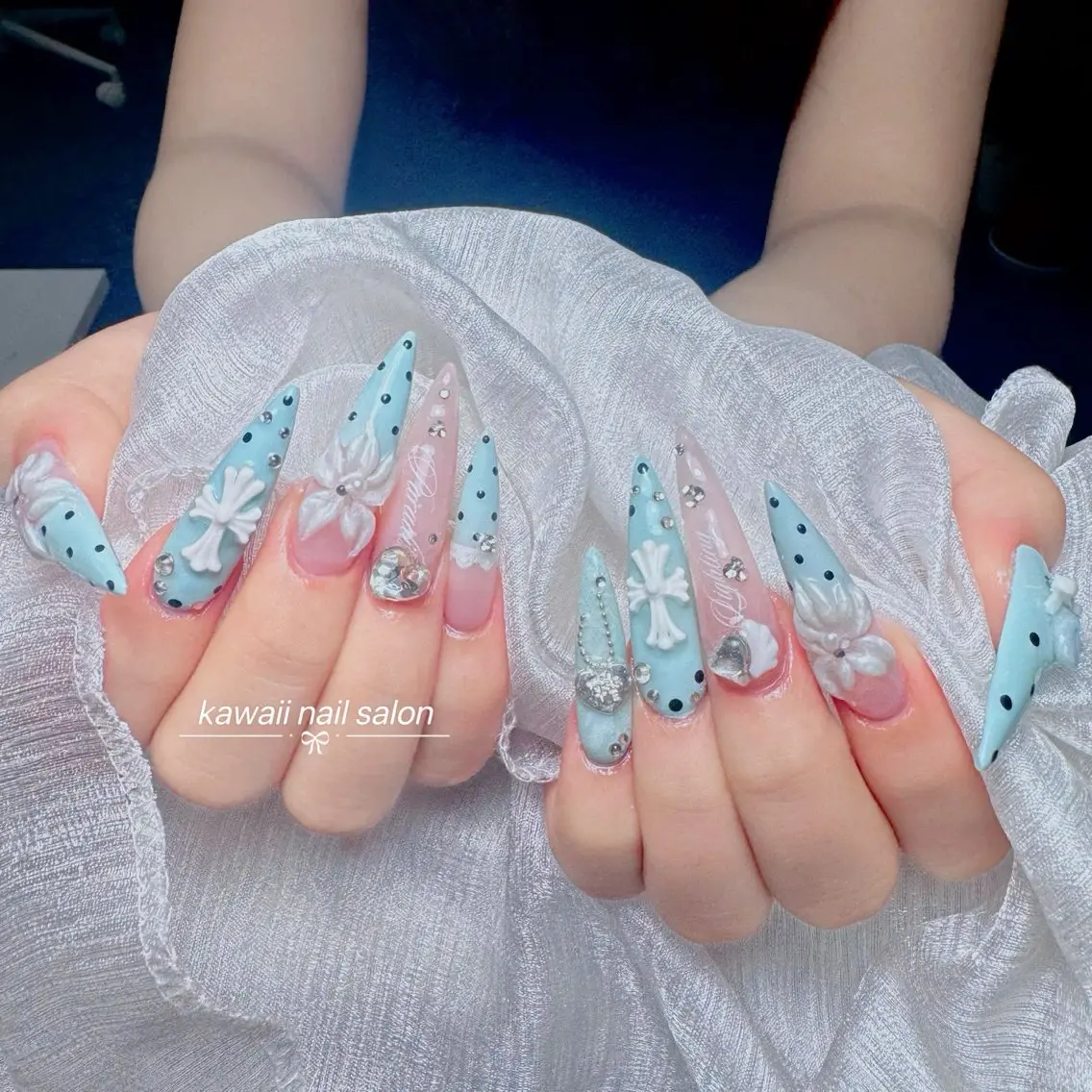 ネイル 長さ出し フレンチネイル ジェルネイル 韓国ネイル マグネットネイル Kawaii _Nailのネイルデザイン