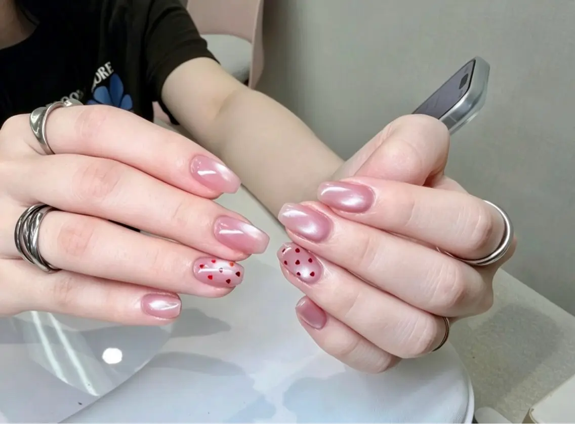 ネイル ハート マグネットネイル ハンドネイル ハンドケア ETE LUNA NAILのネイルデザイン