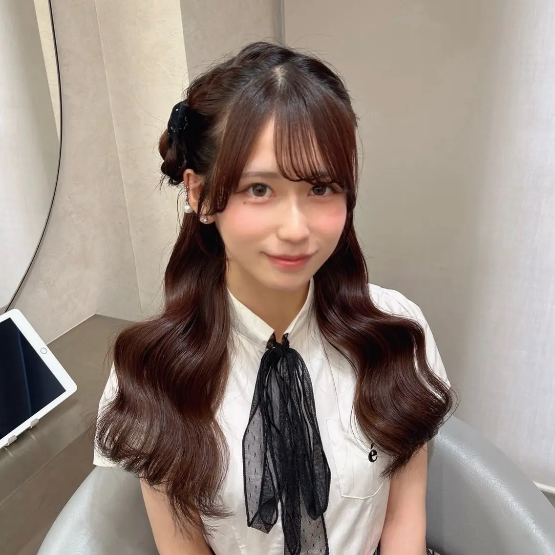 ロング ヘアアレンジ ヘアセット うる艶カラー×韓国 ヘア/Yumi🎀のヘアスタイル