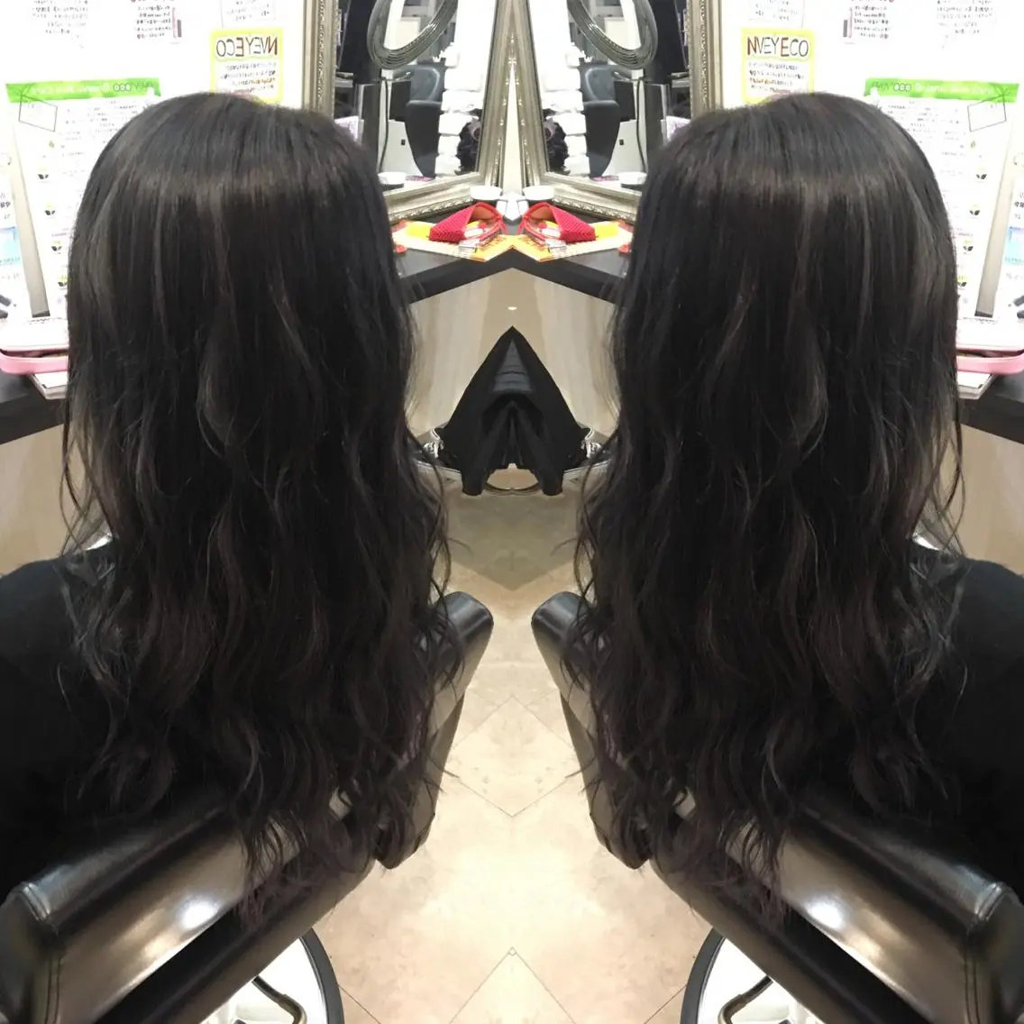 ロング カラー ブルーカラー ブルージュ カット ヘアカラー トリートメント ハイトーン/ブリーチ ルミエール/新栄/栄のヘアスタイル