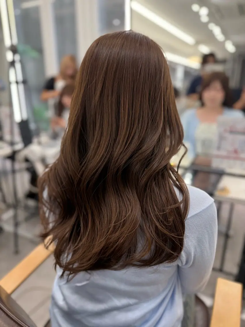 ロング カラー カット ヘアカラー トリートメント ヘッドスパ 💎結べるレイヤー/ 韓国/石戸谷💎のヘアスタイル