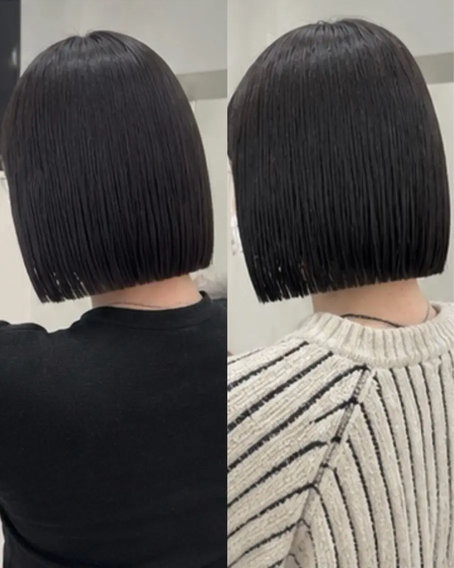 ショート 切りっぱなしボブ ボブ カット トリートメント 切りっぱなしボブ ×縮毛矯正特化きりのヘアスタイル