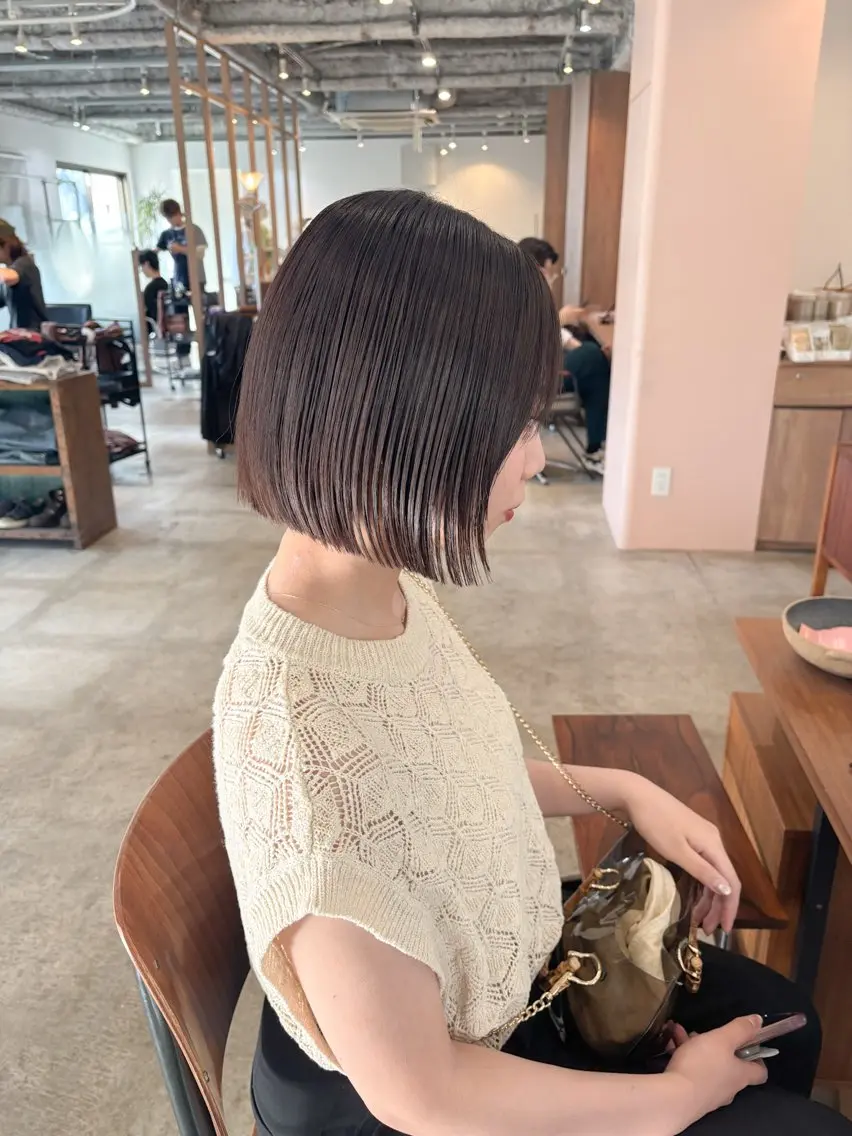 ショート カラー ボブ カット ヘアカラー トリートメント Takuma Suzuki中目黒のヘアスタイル