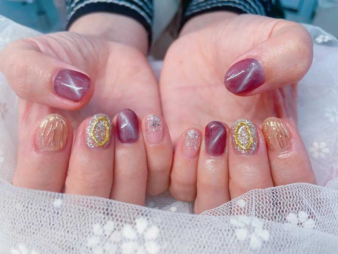 ネイル マグネットネイル 💫ゆか_ Nailartistのネイルデザイン