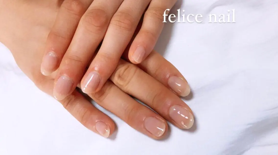 ネイル クリアネイル ワンカラーネイル felice nailのネイルデザイン