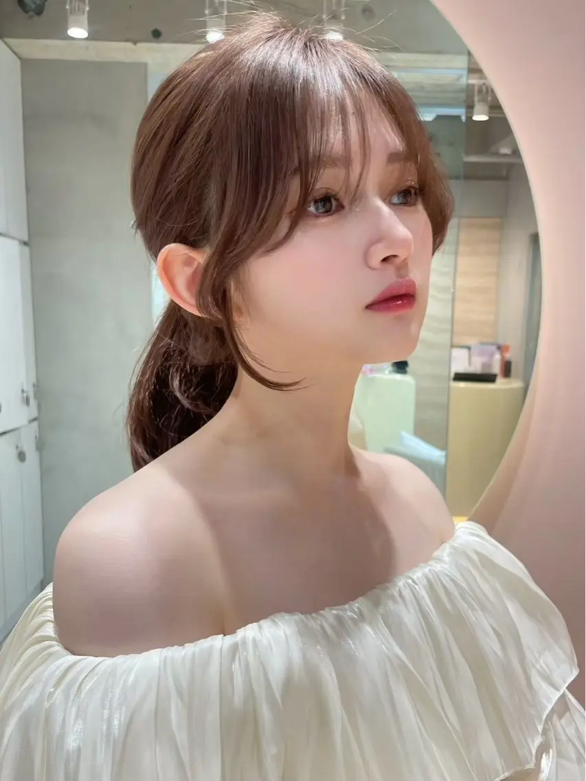 【朝楽☀前髪がうねる方おすすめ‼️】韓国風 カット+前髪矯正✨️+1step艶トリートメント🫧の写真