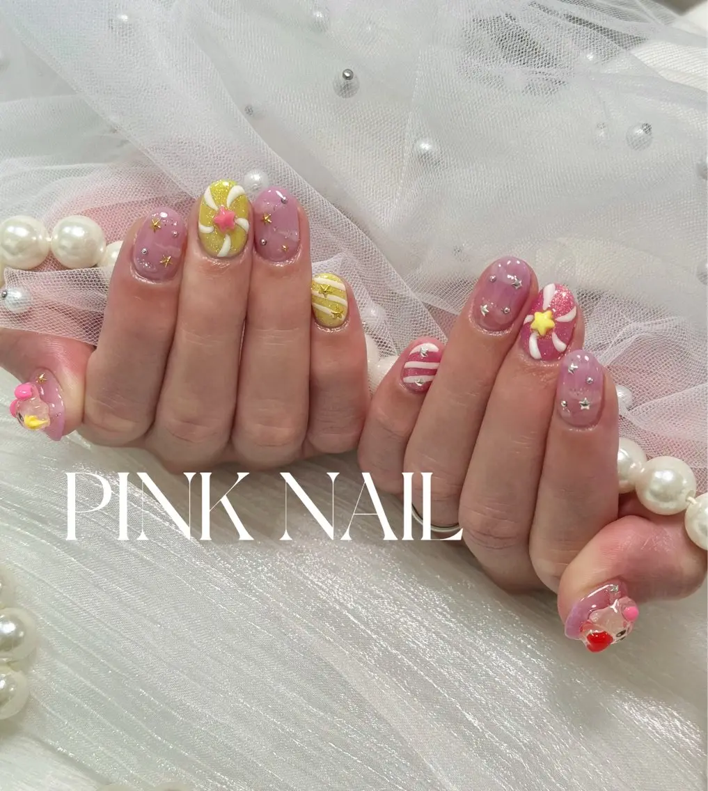 ネイル ハンドネイル pink nailのその他イメージ