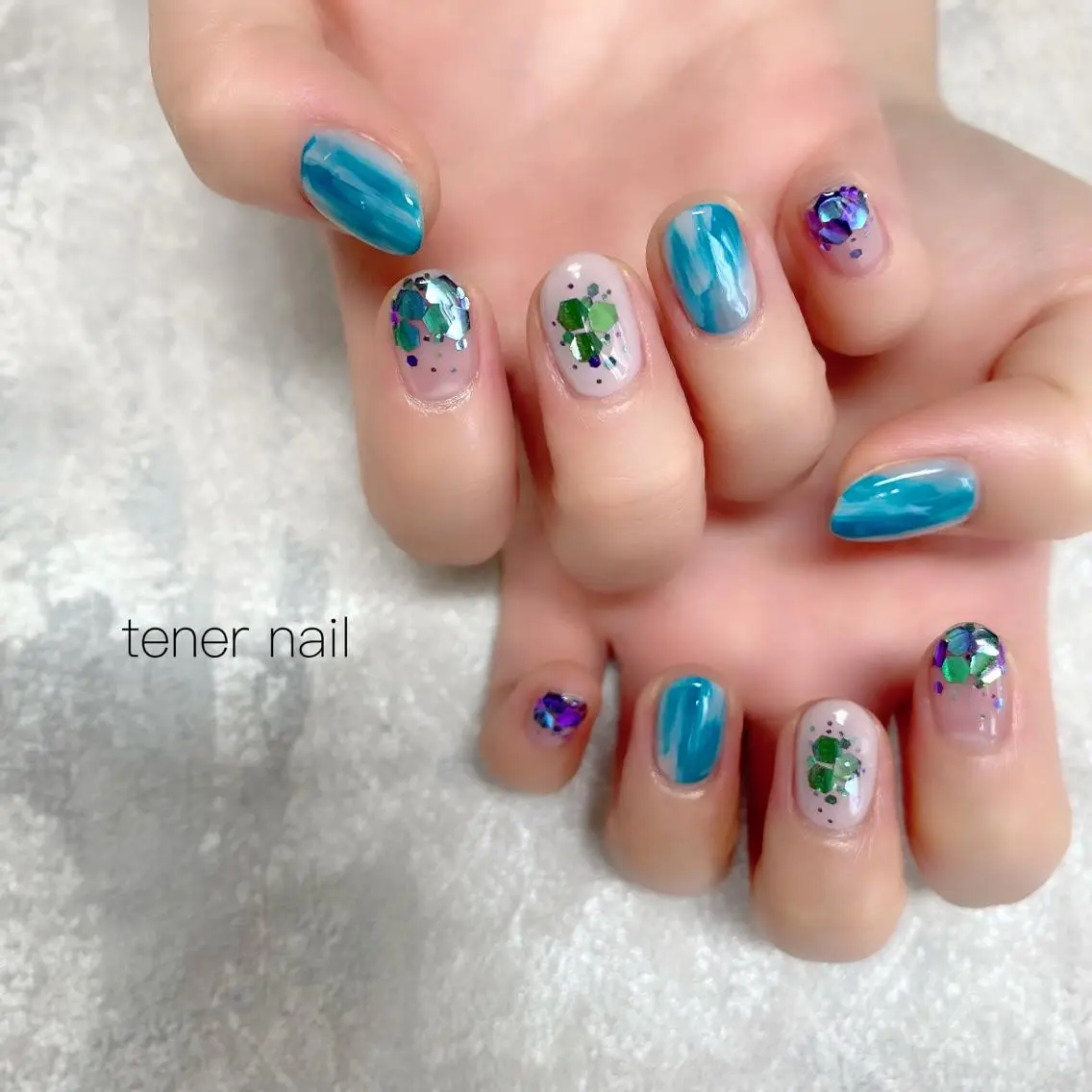 ネイル ホログラムネイル キラキラネイル テネルネイル tener nailのネイルデザイン
