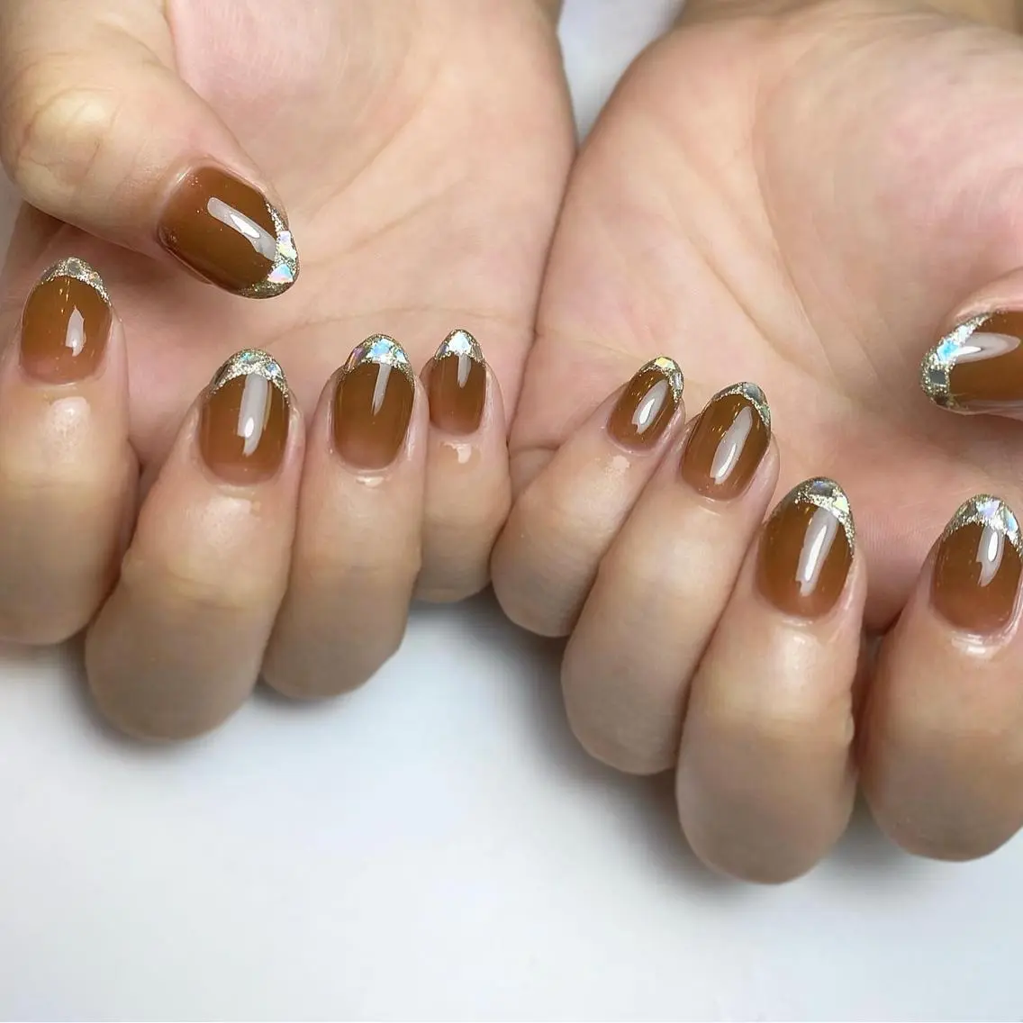 ネイル フレンチネイル ガラスフレンチ ameria meguのネイルデザイン