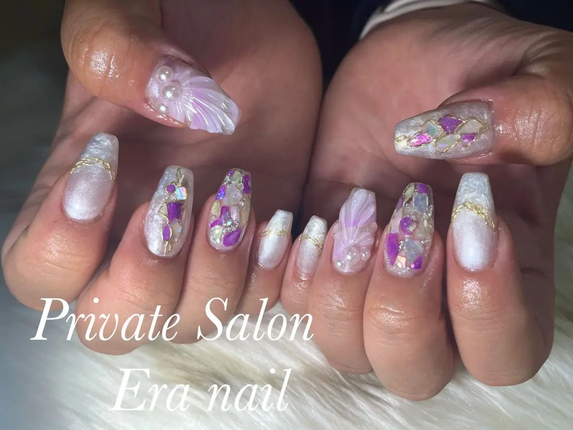 ネイル アートネイル 持ち込み スカルプネイル Era nailのネイルデザイン