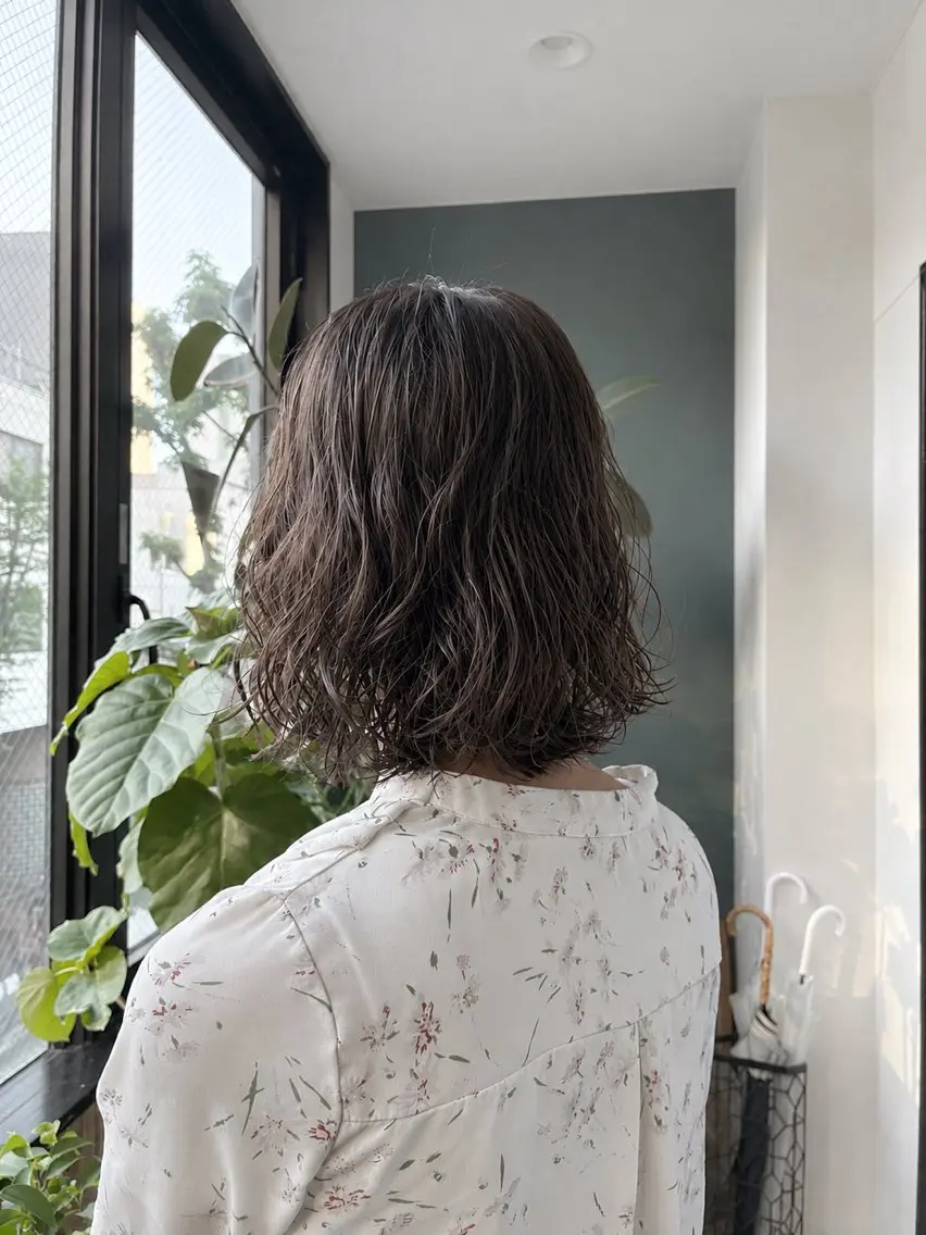 ミディアム パーマ 児玉 蒼空のヘアスタイル