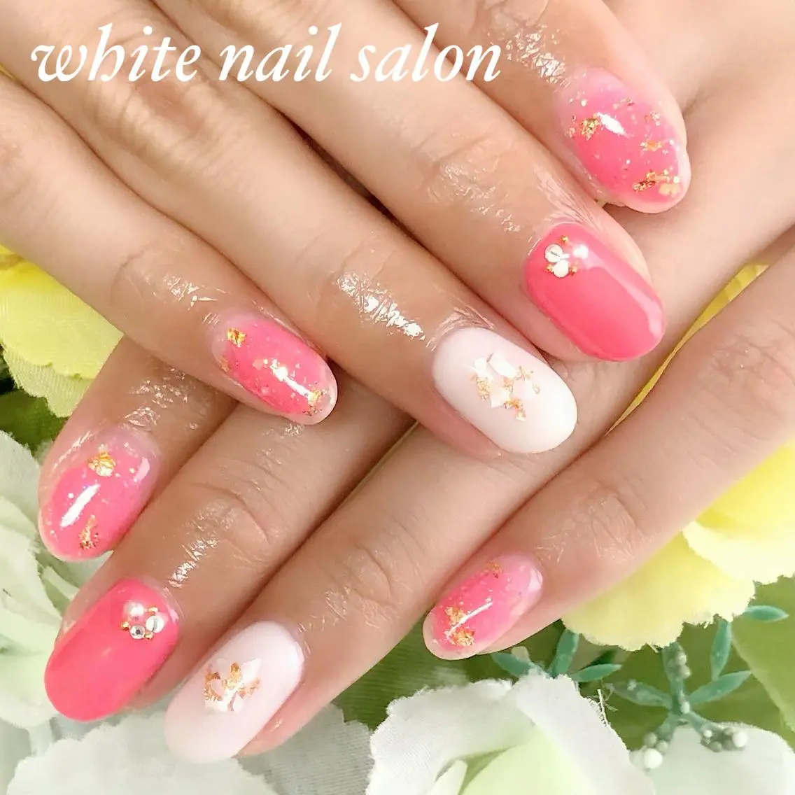 ネイル アートネイル フレンチネイル ジェルネイル ハードジェル 持ち込み ハンドネイル white nail salonのネイルデザイン