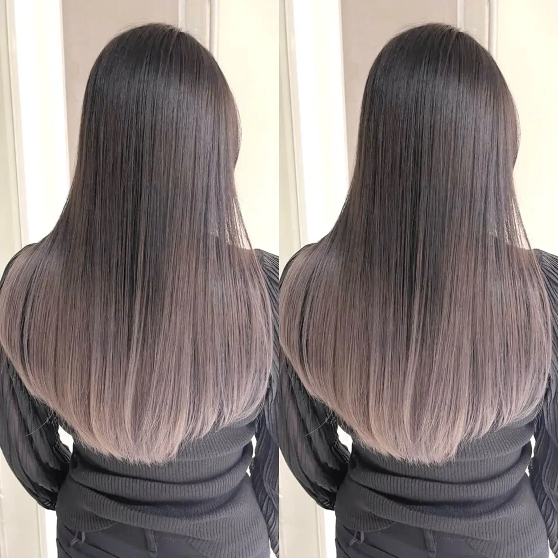 ロング カラー グラデーションカラー シルバー ブリーチ無しダブル カラー🦕まどかのヘアスタイル