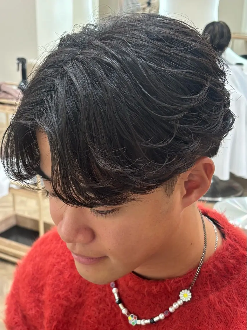 ショート パーマ メンズ フェザーパーマ メンズパーマ カット パーマ トリートメント パーマ職人DAIKI ツイスパ/波巻きのヘアスタイル