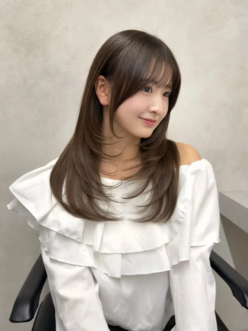 ロング ✨レイヤー・ブリーチ なしダブル特化✨のヘアスタイル