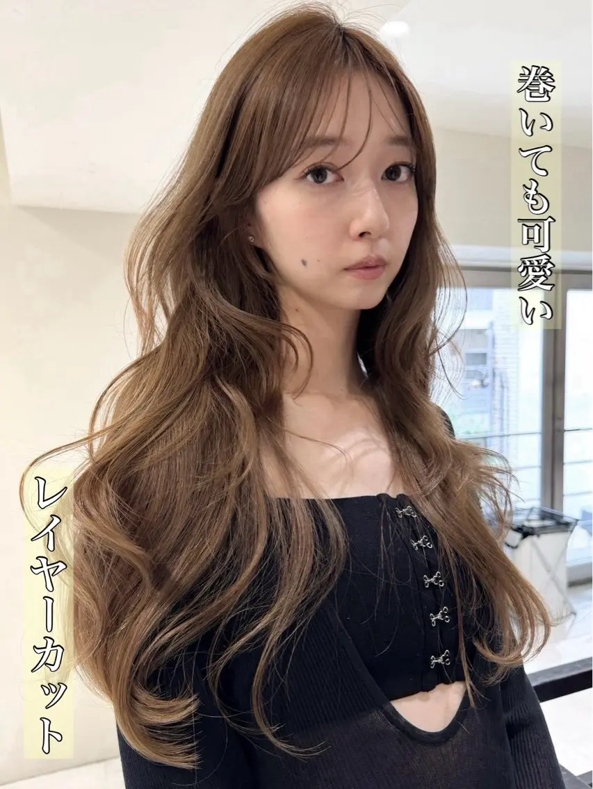 ロング カラー 透明感カラー レイヤーカット カット ヘアカラー ハイライト/レイヤー 河原町/Manatoのヘアスタイル