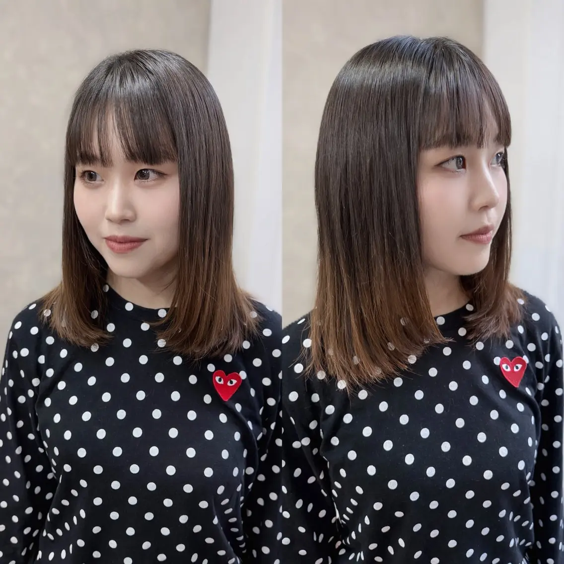 セミロング カラー 柏 康孝のヘアスタイル