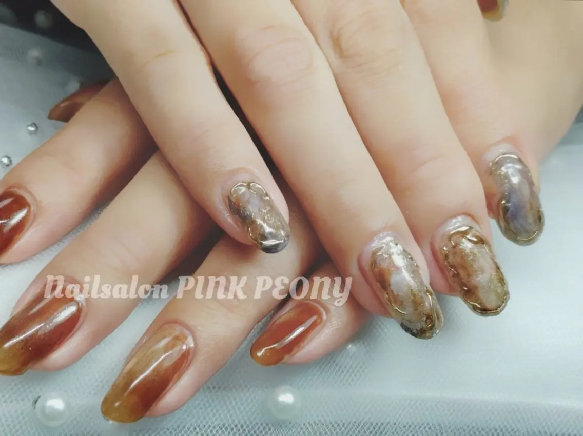 ネイル PINK PEONY    AMIのネイルデザイン