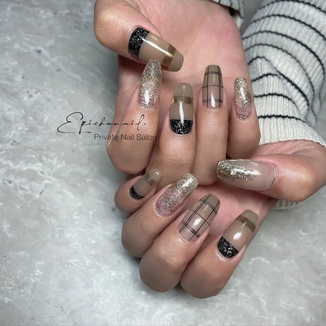 ネイル ブラウン EPICHA NAILのネイルデザイン