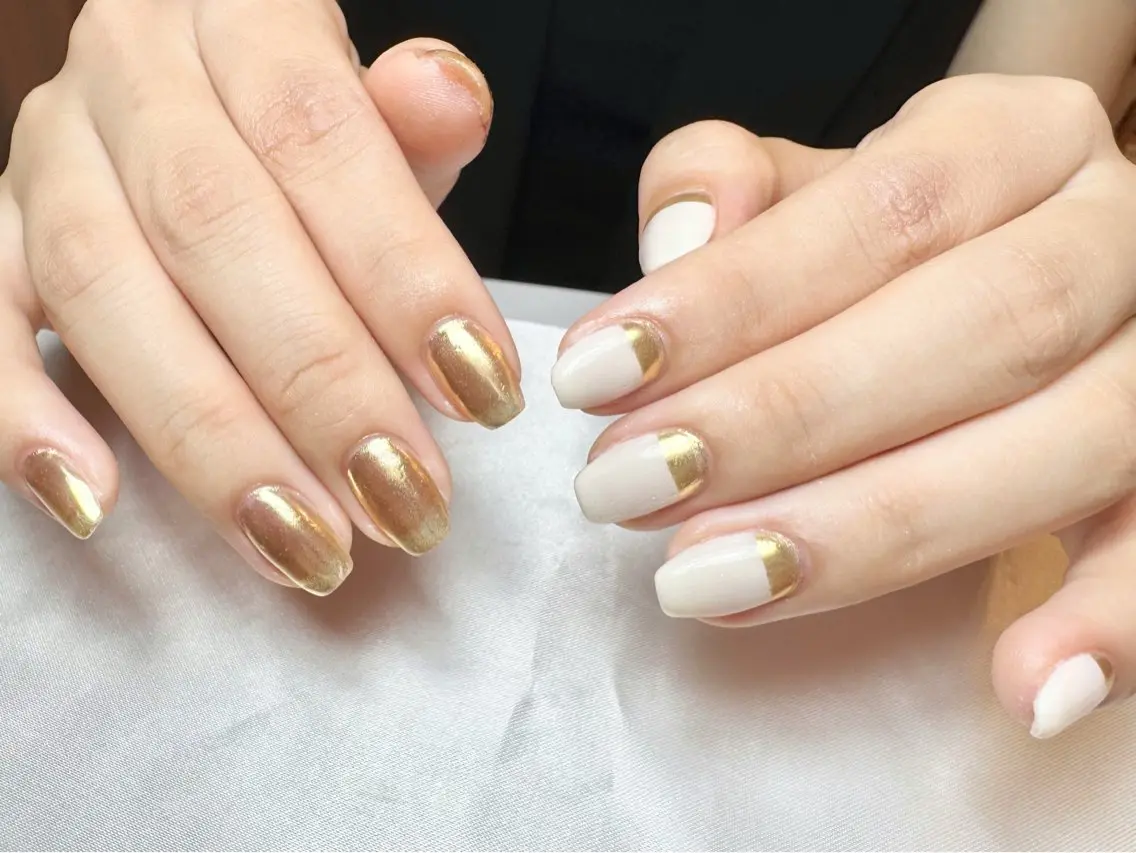 ネイル ミラーネイル ニュアンスネイル ワンカラーネイル twin.riko 塩釜口のネイルデザイン