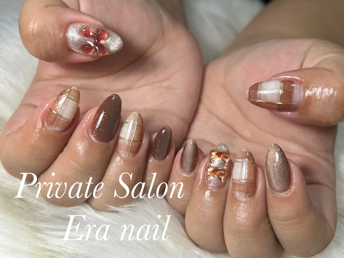 ネイル リボン ハンドネイル Era nailのネイルデザイン
