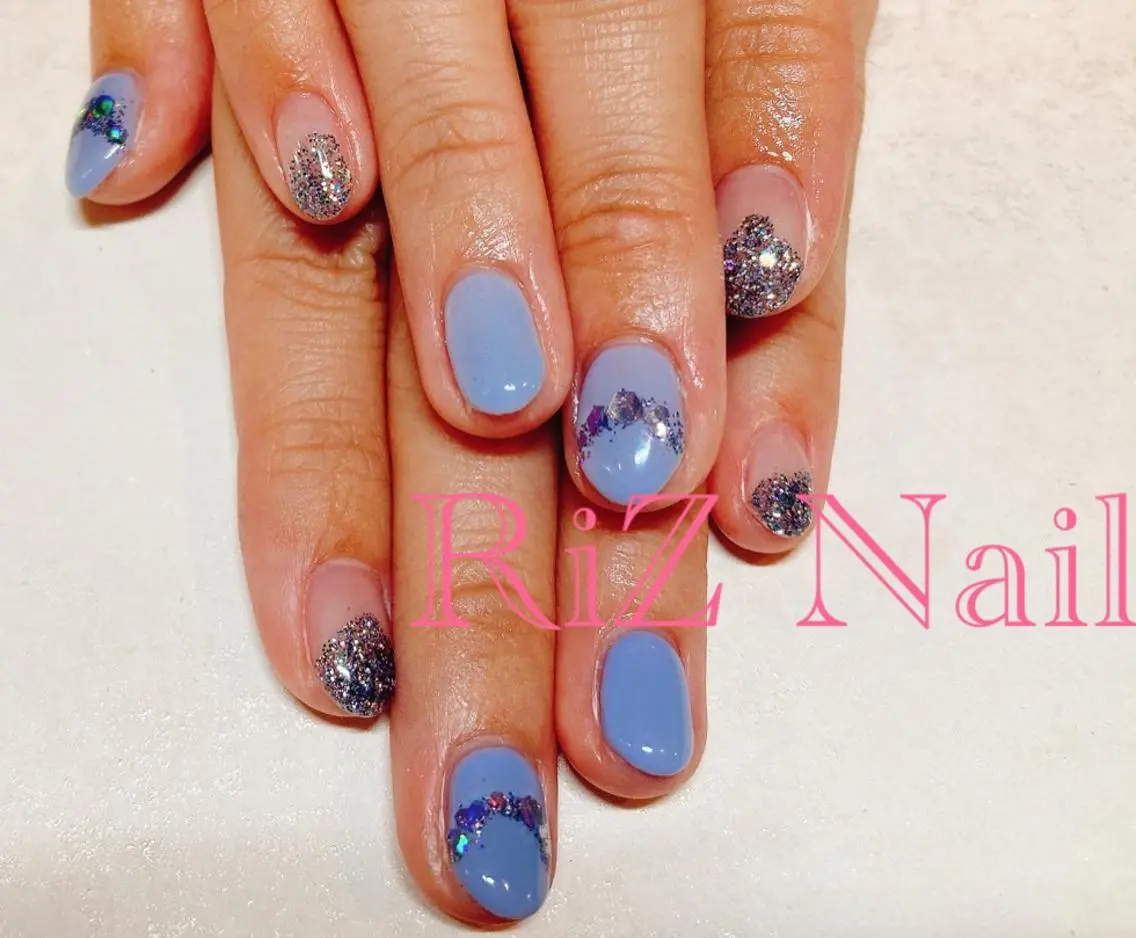 ネイル キラキラネイル ラメ(グリッター) オフィスネイル シンプルネイル RiZ nail salonのネイルデザイン