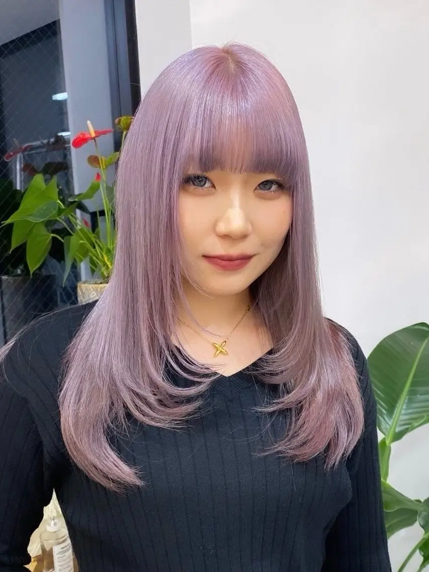 セミロング カラー ダメージレスブリーチ RIKU🎨のヘアスタイル