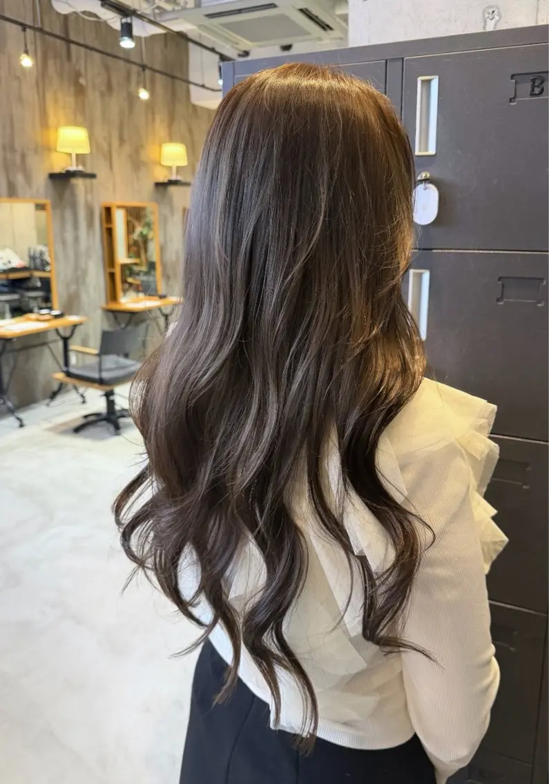 ロング カラー 透明感カラー グレージュ カット ヘアカラー haruka ♡レイヤー/透明感のヘアスタイル