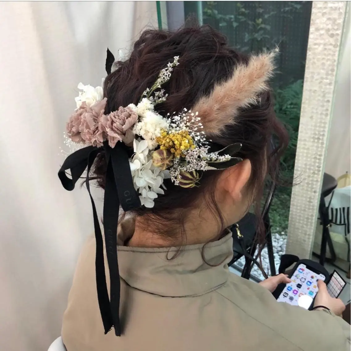 セミロング ヘアアレンジ ヘアセット 梅山 美侑のヘアスタイル