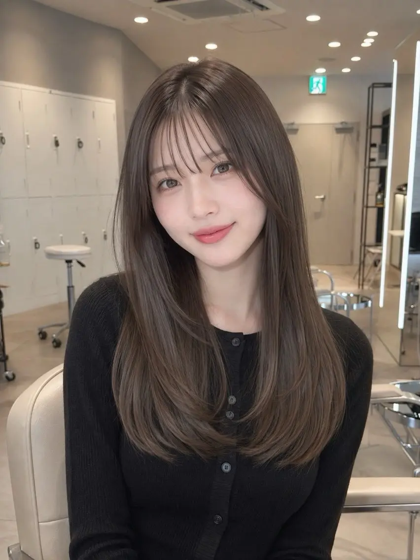 ロング 松岡 和香のヘアスタイル