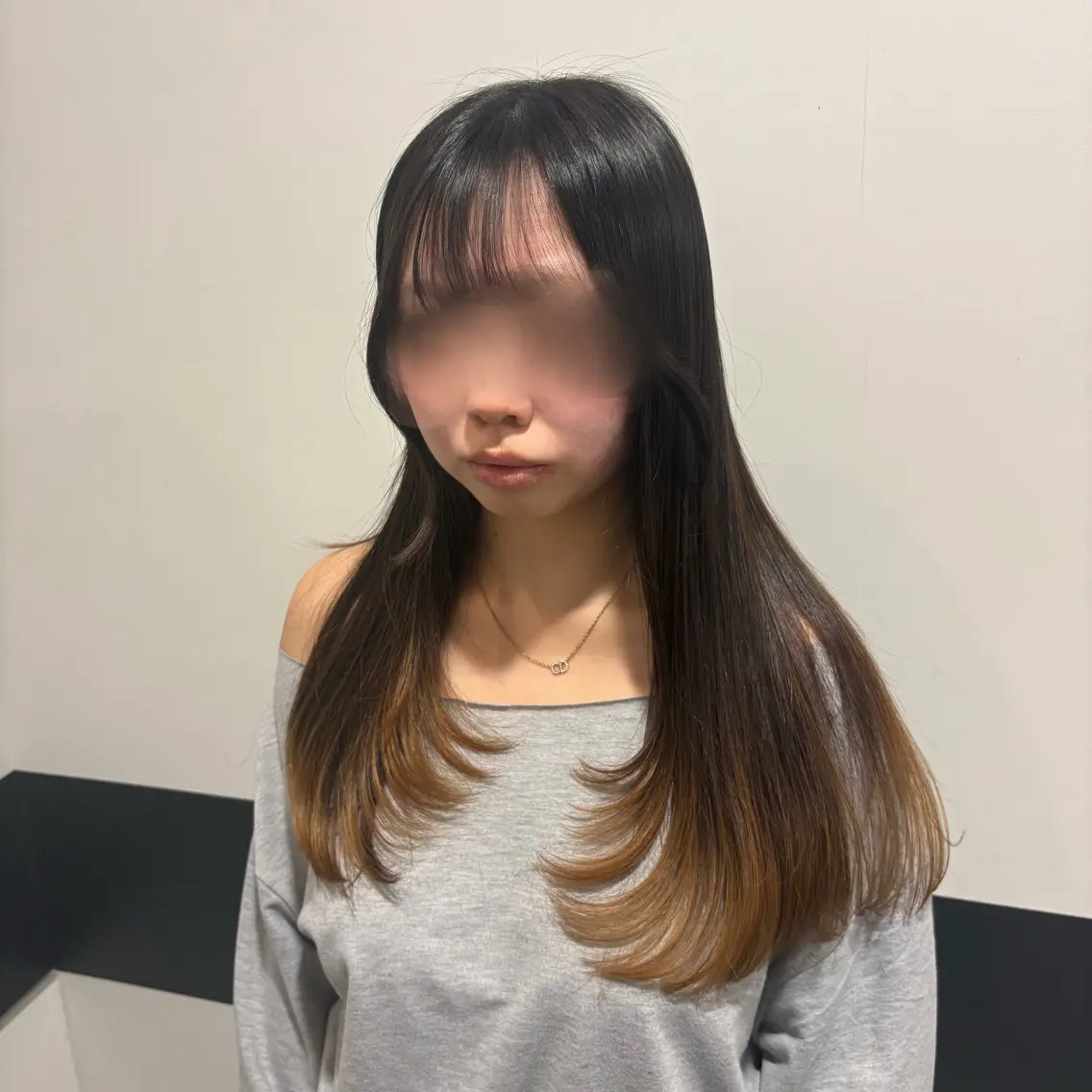 セミロング 韓国風ヘア レイヤーカット ボブ/外国人風カラー 🩵mikiのヘアスタイル