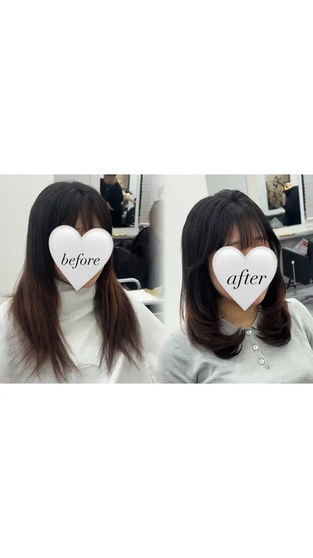 ミディアム カット 韓国レイヤー艶カラー ブリーチ otohaのヘアスタイル