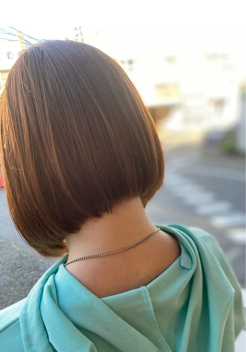シャンプー＋ワンレングスボブカット＋ワンカラーの写真