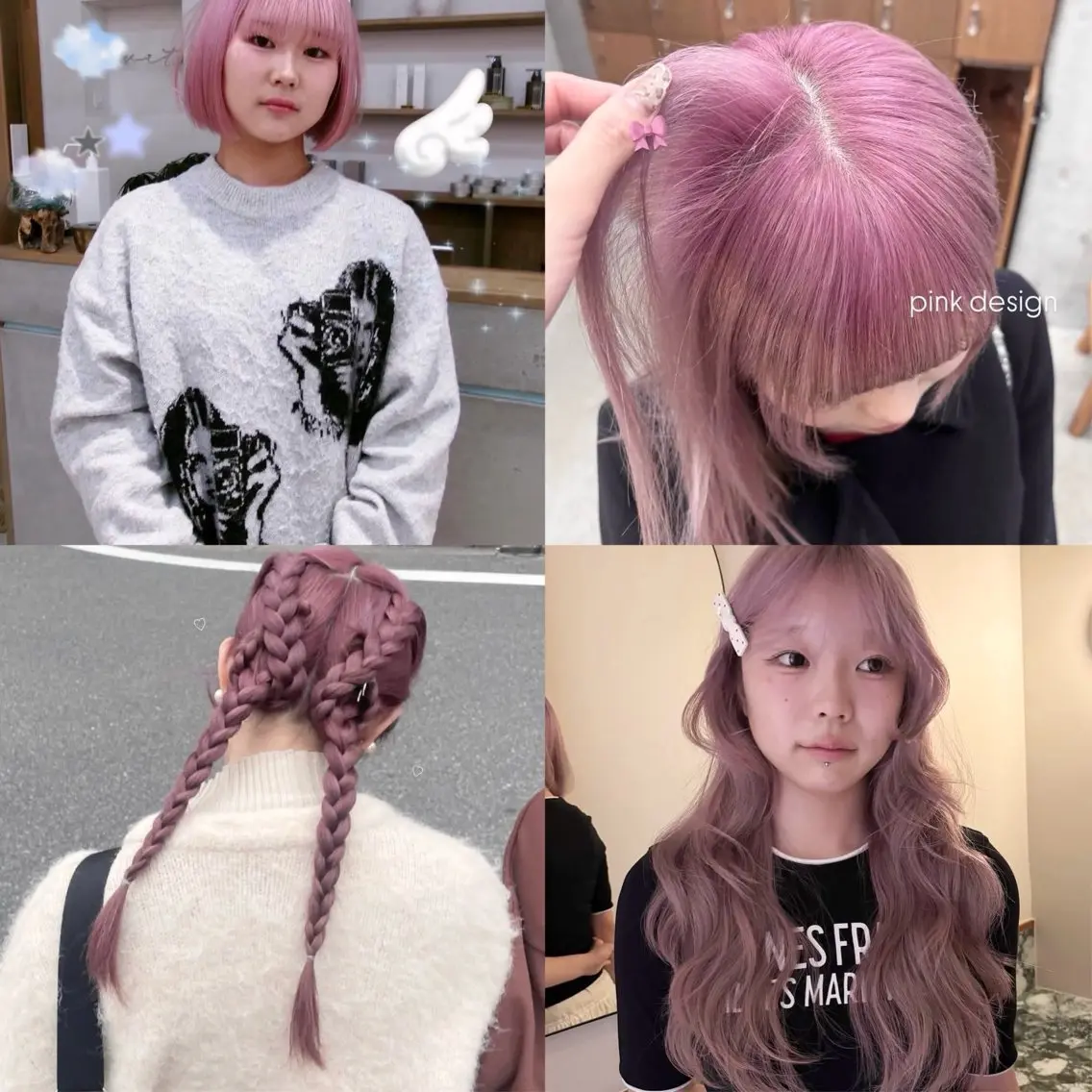 セミロング ヘアカラー yuna🎀 ピンク・ラベンダーのヘアスタイル